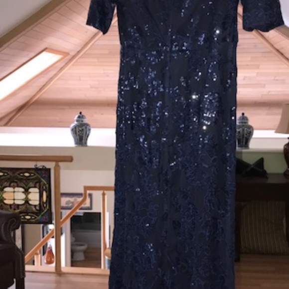 NWT Ralph Lauren Navy off the shoulder gown - Picture 4 of 5